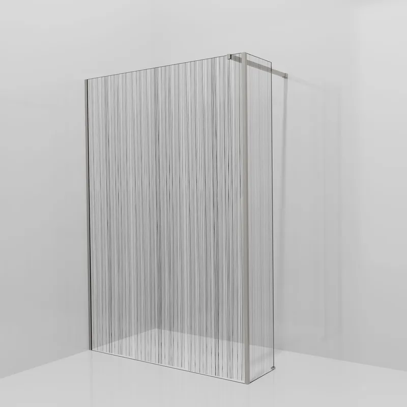 Balmani Modular douche à l‘italienne avec paroi latérale fixe 140 x 200 cm, Mikado, Profil Brushed Inox