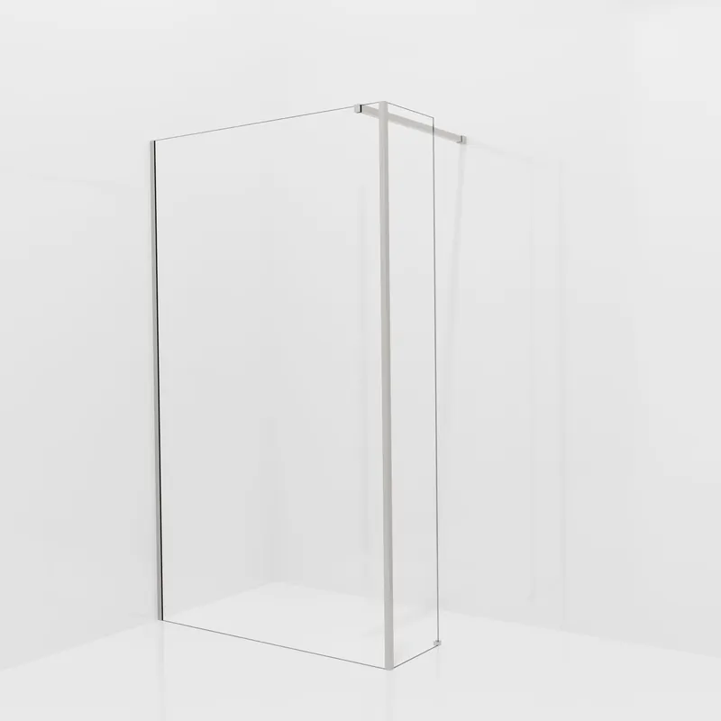 Balmani Modular douche à l‘italienne avec paroi latérale fixe 120 x 200 cm, Verre extra transparent, avec coating, Profil Brushed Inox