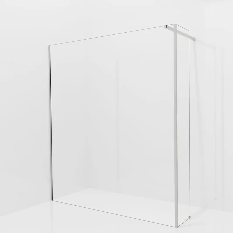 Balmani Modular douche à l‘italienne avec paroi latérale fixe 180 x 200 cm, Verre extra transparent, avec coating, Profil Brushed Inox