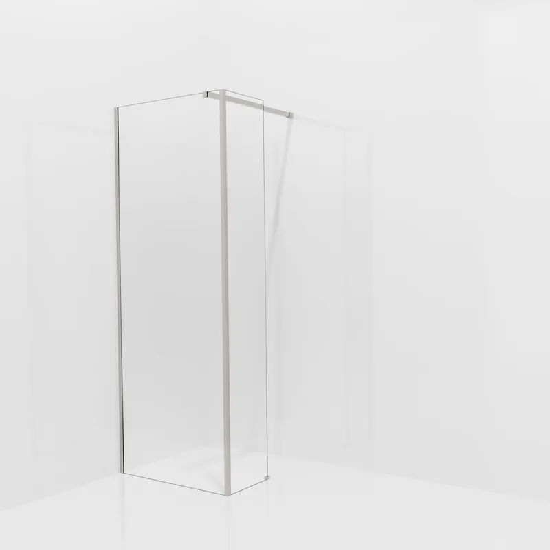 Balmani Modular douche à l‘italienne avec paroi latérale fixe 80 x 200 cm, Permafrost, avec coating, Profil Brushed Inox