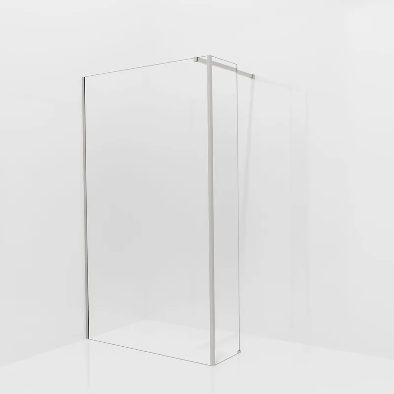 Balmani Modular douche à l‘italienne avec paroi latérale fixe 120 x 200 cm, Permafrost, avec coating, Profil Brushed Inox