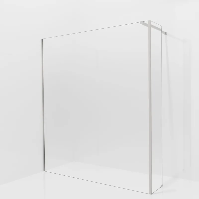 Balmani Modular douche à l‘italienne avec paroi latérale fixe 180 x 200 cm, Permafrost, avec coating, Profil Brushed Inox