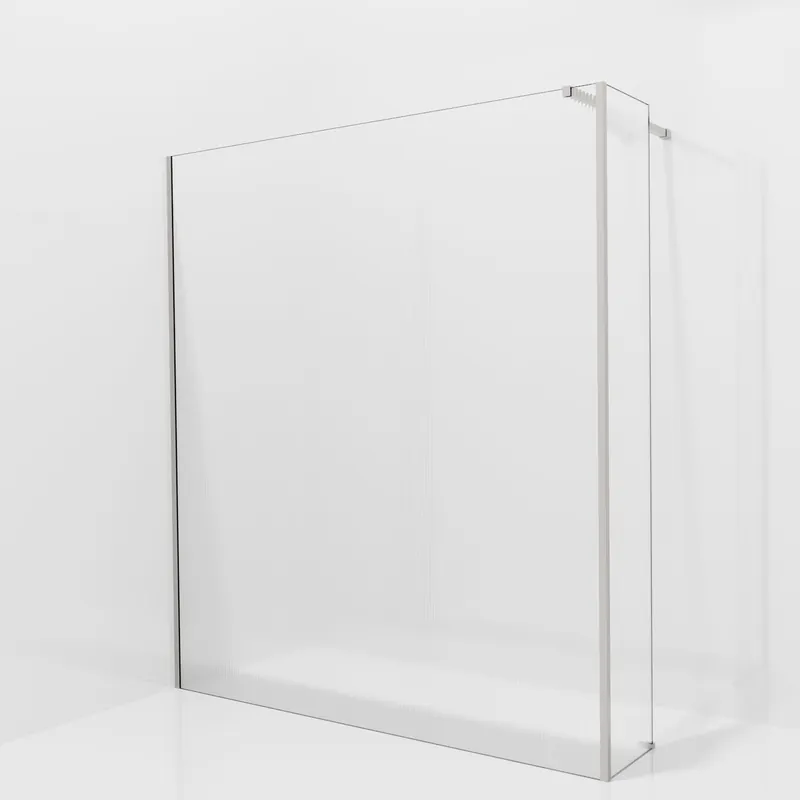 Balmani Modular douche à l‘italienne avec paroi latérale fixe 180 x 200 cm, Ribs, avec coating, Profil Brushed Inox