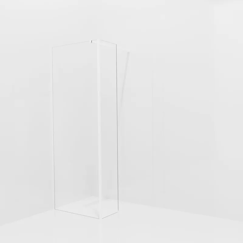 Balmani Modular douche à l‘italienne avec paroi latérale fixe 80 x 200 cm, Verre transparent avec bande mate, Profil Blanc mat
