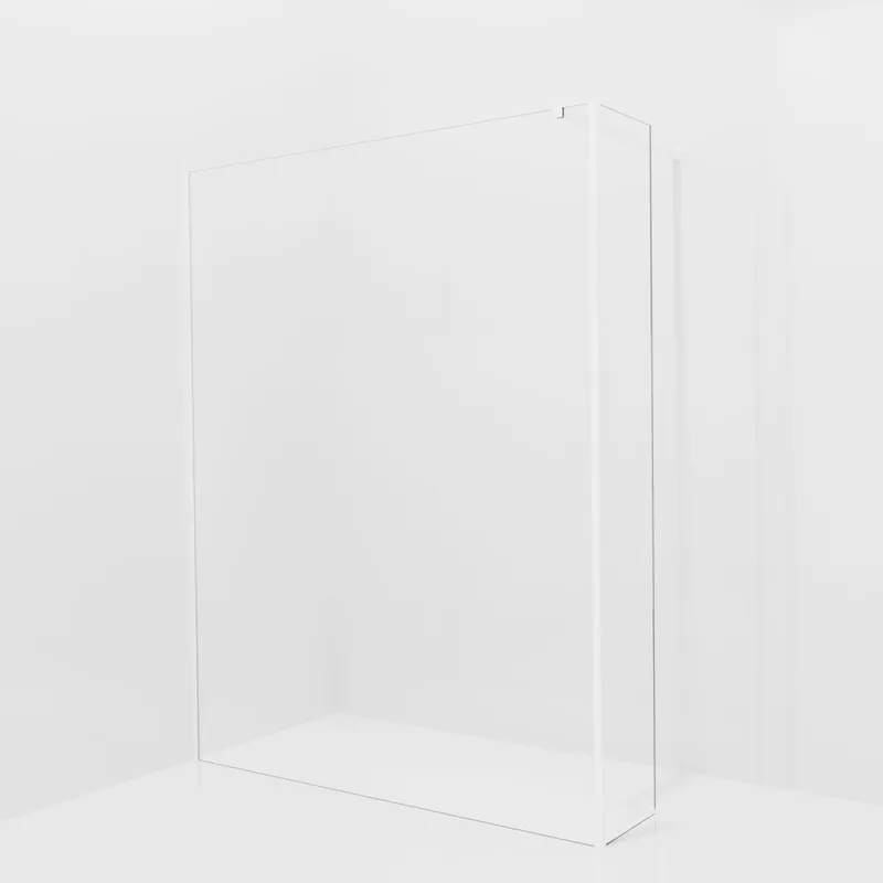 Balmani Modular douche à l‘italienne avec paroi latérale fixe 160 x 200 cm, Verre transparent avec bande mate, Profil Blanc mat