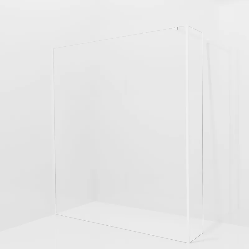 Balmani Modular douche à l‘italienne avec paroi latérale fixe 180 x 200 cm, Verre transparent avec bande mate, Profil Blanc mat