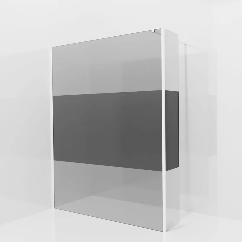 Balmani Modular douche à l‘italienne avec paroi latérale fixe 160 x 200 cm, Verre fumé avec bande mate, Profil Blanc mat