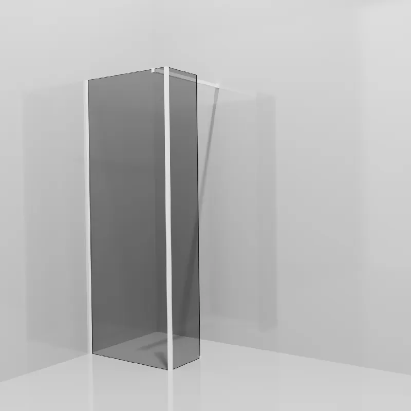 Balmani Modular douche à l‘italienne avec paroi latérale fixe 80 x 200 cm, Verre fumé, Profil Blanc mat