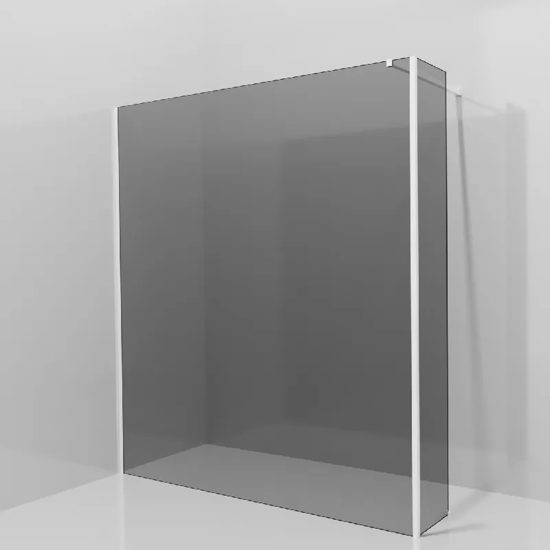 Balmani Modular douche à l‘italienne avec paroi latérale fixe 180 x 200 cm, Verre fumé, Profil Blanc mat