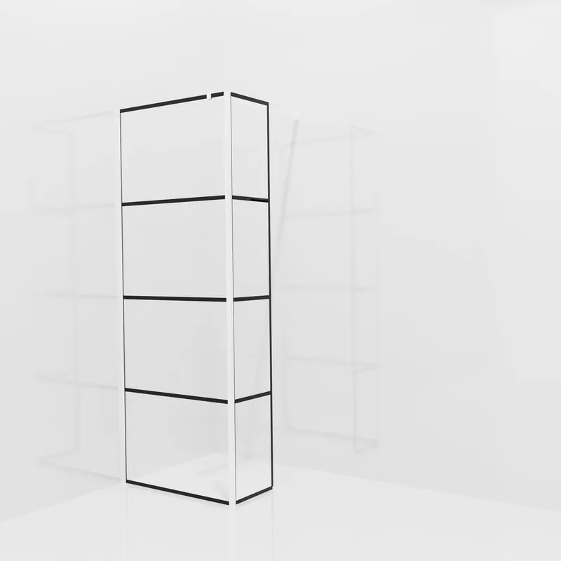 Balmani Modular douche à l‘italienne avec paroi latérale fixe 80 x 200 cm, Lined, Profil Blanc mat