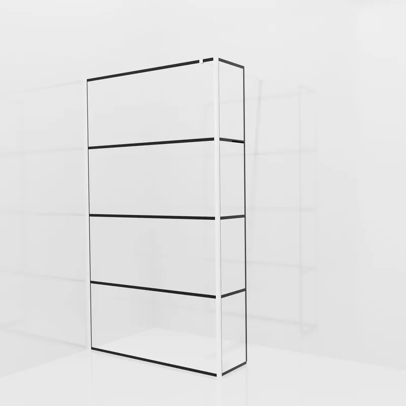 Balmani Modular douche à l‘italienne avec paroi latérale fixe 120 x 200 cm, Lined, Profil Blanc mat