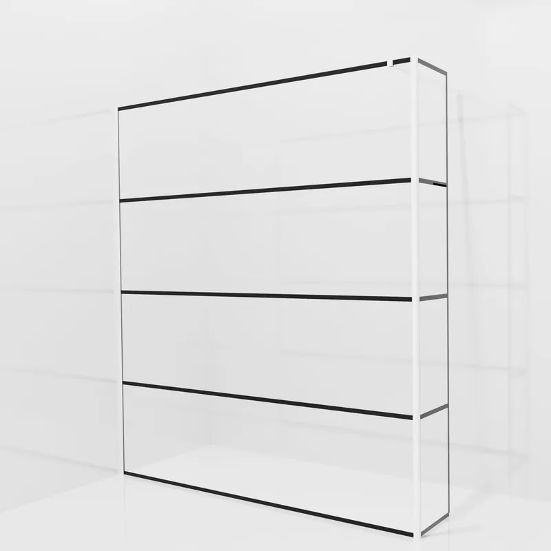 Balmani Modular douche à l‘italienne avec paroi latérale fixe 180 x 200 cm, Lined, Profil Blanc mat
