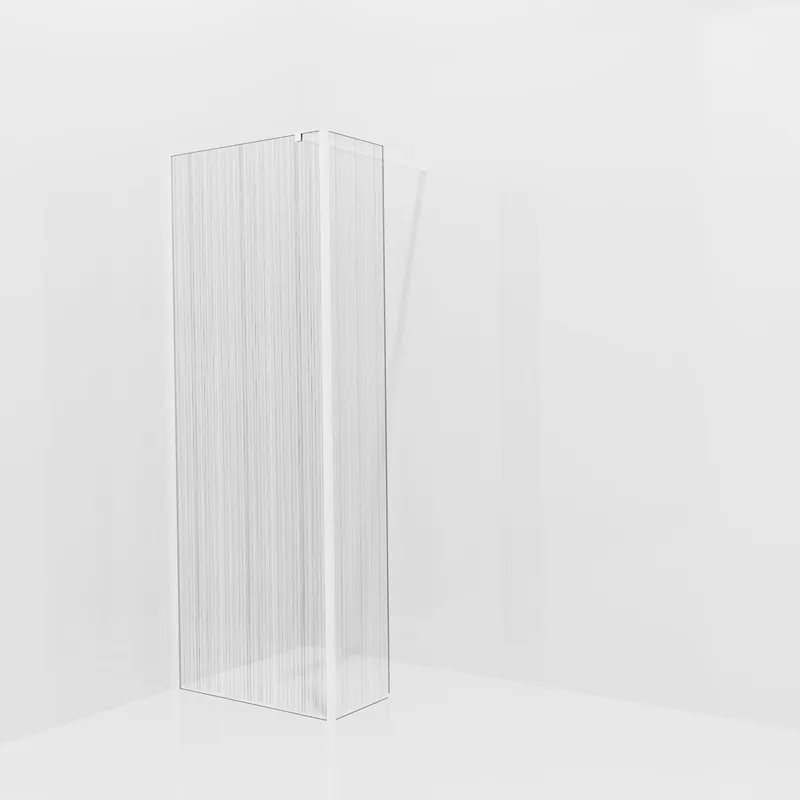 Balmani Modular douche à l‘italienne avec paroi latérale fixe 80 x 200 cm, Mikado, Profil Blanc mat