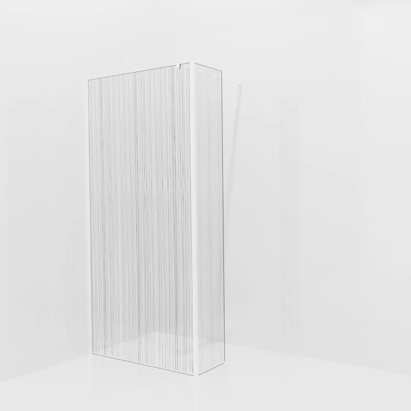 Balmani Modular douche à l‘italienne avec paroi latérale fixe 100 x 200 cm, Mikado, Profil Blanc mat