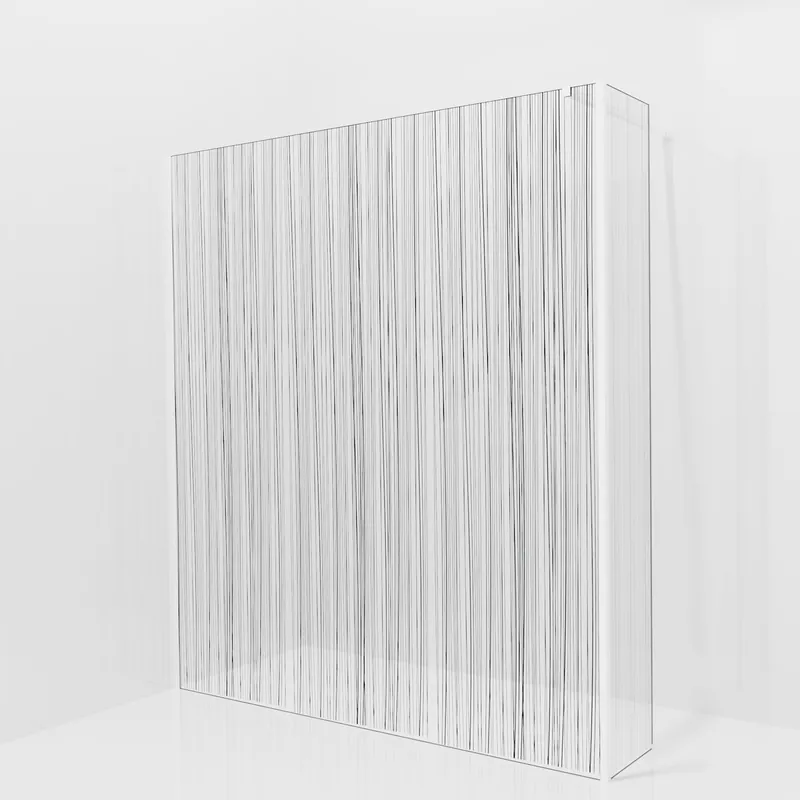 Balmani Modular douche à l‘italienne avec paroi latérale fixe 180 x 200 cm, Mikado, Profil Blanc mat