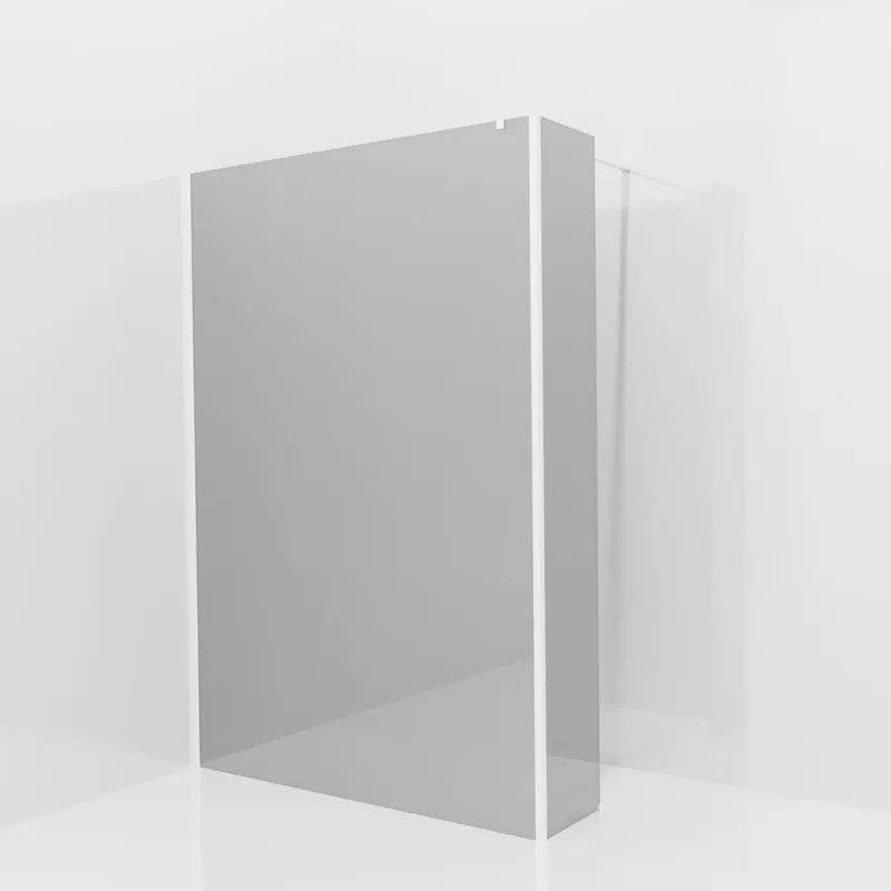 Balmani Modular douche à l‘italienne avec paroi latérale fixe 140 x 200 cm, Verre miroir reflex, Profil Blanc mat