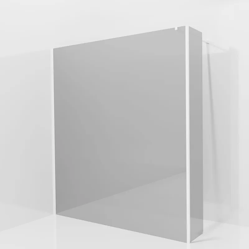 Balmani Modular douche à l‘italienne avec paroi latérale fixe 180 x 200 cm, Verre miroir reflex, Profil Blanc mat