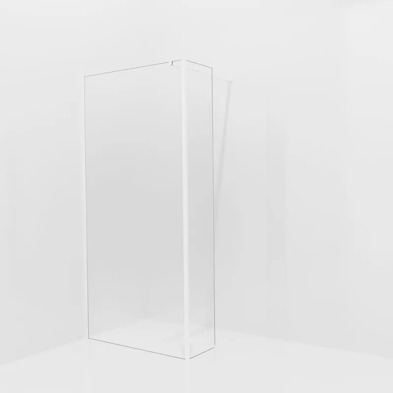 Balmani Modular douche à l‘italienne avec paroi latérale fixe 100 x 200 cm, Permafrost, avec coating, Profil Blanc mat