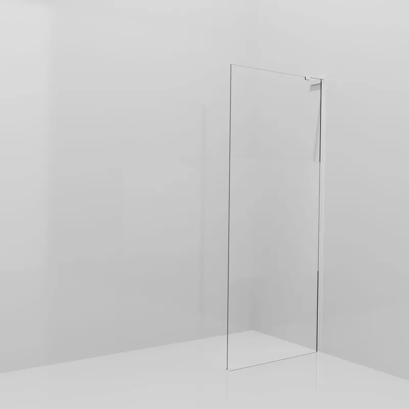 Balmani Modular douche à l‘italienne 90 x 200 cm, Verre transparent avec bande matte, avec coating, Profil Chrome brillant avec L-Shape