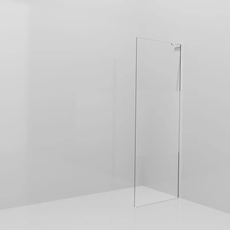 Balmani Modular douche à l‘italienne 80 x 200 cm, Verre transparent avec bande matte, avec coating, Profil Chrome brillant avec L-Shape