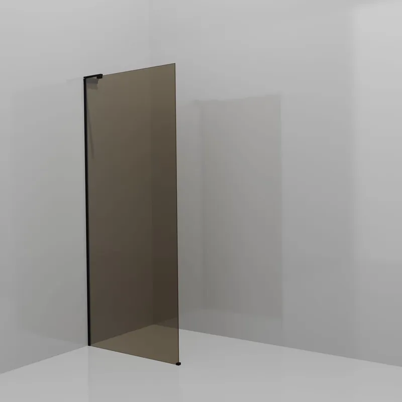 Balmani Modular douche à l‘italienne 90 x 200 cm, Verre bronze, avec coating, Profil Noir mat avec L-Shape