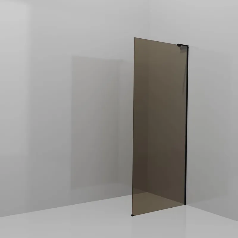 Balmani Modular douche à l‘italienne 90 x 200 cm, Verre bronze, avec coating, Profil Noir mat avec L-Shape