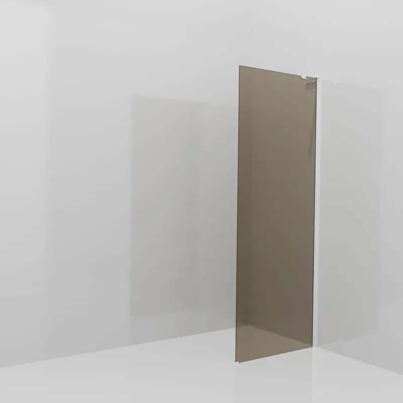 Balmani Modular douche à l‘italienne 80 x 200 cm, Verre bronze, avec coating, Profil Chrome brillant avec L-Shape