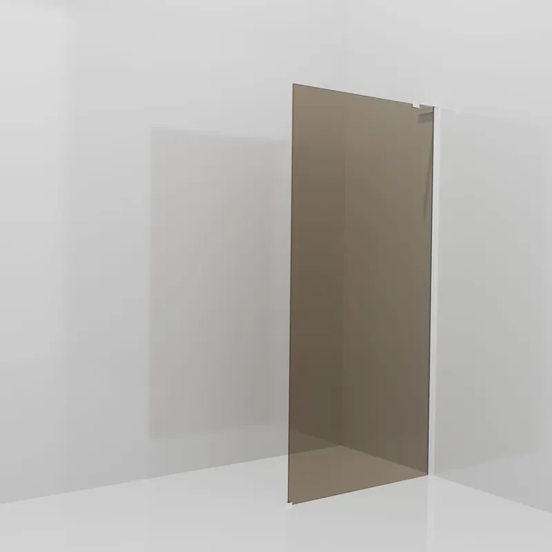 Balmani Modular douche à l‘italienne 100 x 200 cm, Verre bronze, avec coating, Profil Chrome brillant avec L-Shape
