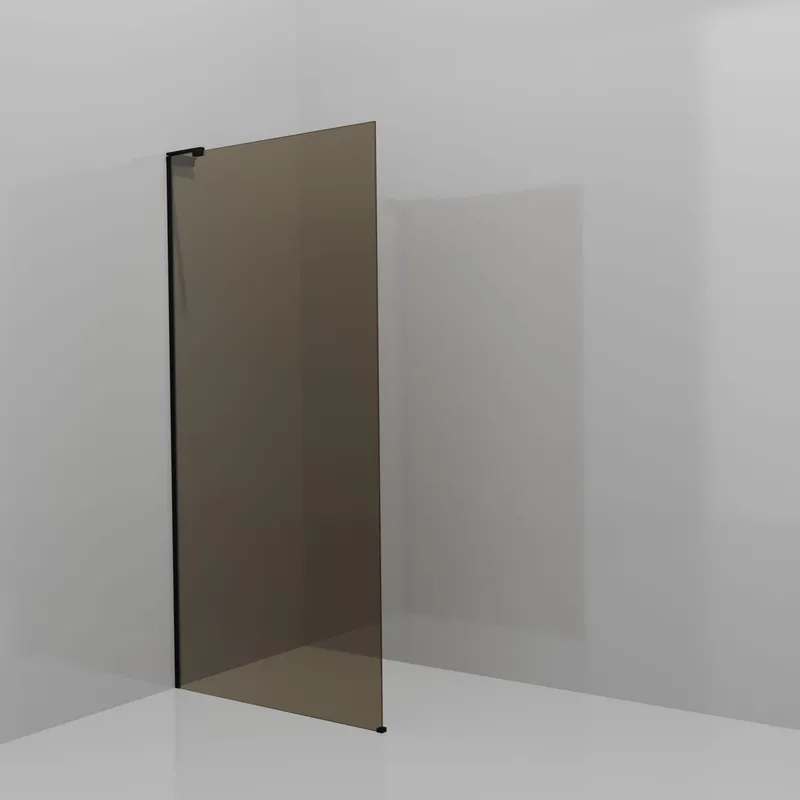 Balmani Modular douche à l‘italienne 100 x 200 cm, Verre bronze, avec coating, Profil Noir mat avec L-Shape