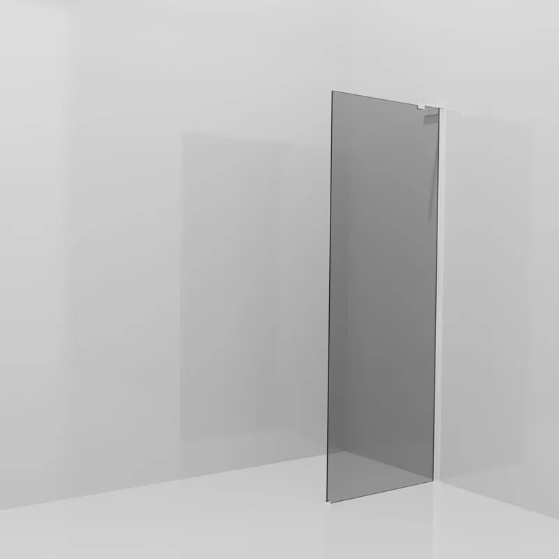 Balmani Modular douche à l‘italienne 80 x 200 cm, Verre fumé, avec coating, Profil Chrome brillant avec L-Shape