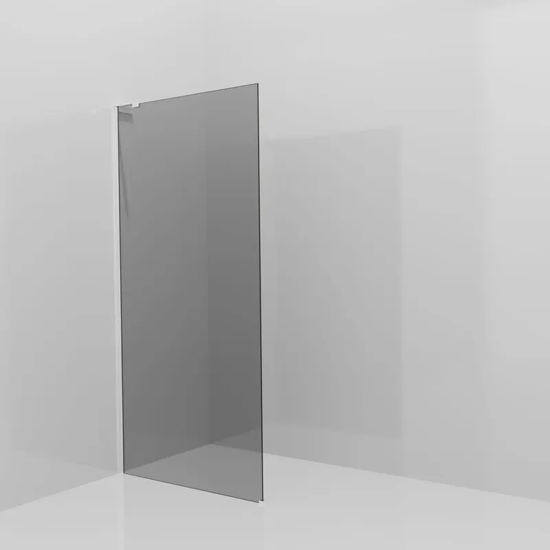 Balmani Modular douche à l‘italienne 100 x 200 cm, Verre fumé, avec coating, Profil Chrome brillant avec L-Shape