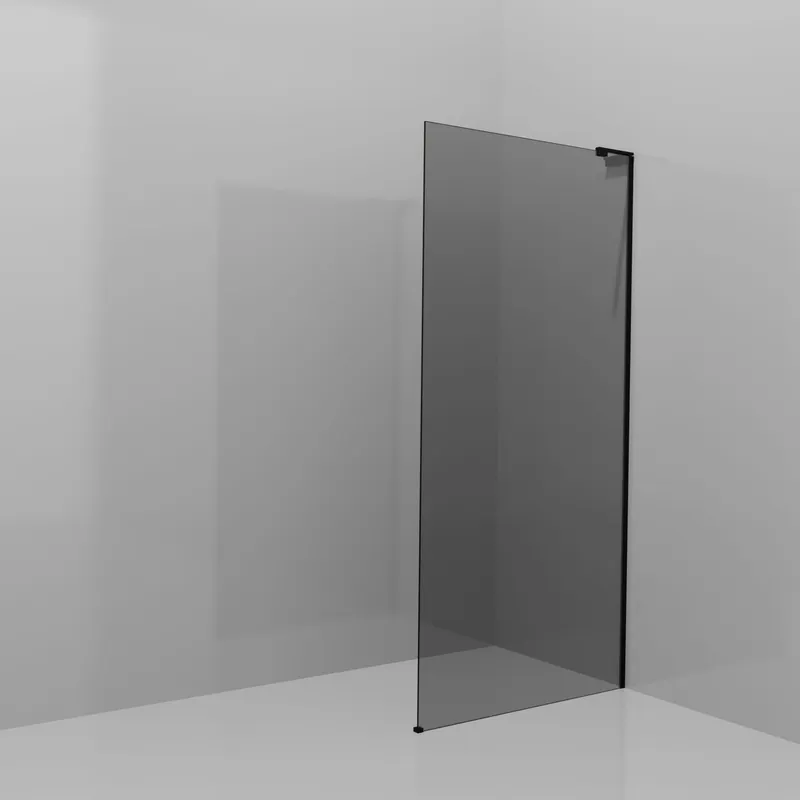 Balmani Modular douche à l‘italienne 100 x 200 cm, Verre fumé, avec coating, Profil Noir mat avec L-Shape