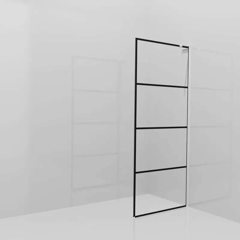 Balmani Modular douche à l‘italienne 90 x 200 cm, Lined, avec coating, Profil Chrome brillant avec L-Shape