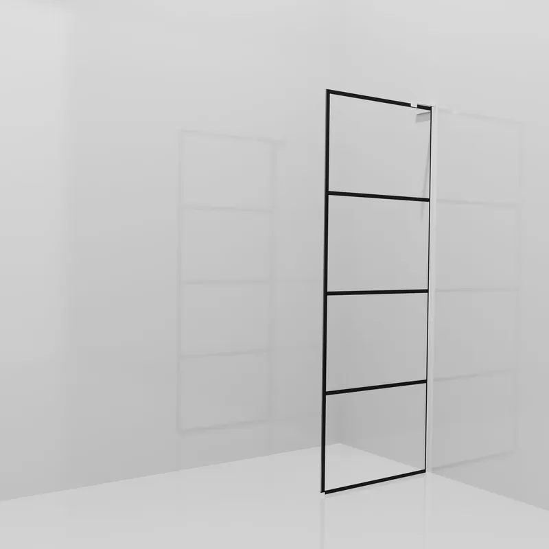 Balmani Modular douche à l‘italienne 80 x 200 cm, Lined, avec coating, Profil Chrome brillant avec L-Shape