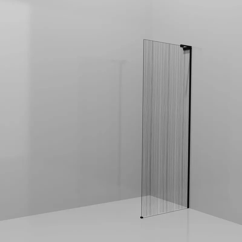 Balmani Modular douche à l‘italienne 80 x 200 cm, Mikado, avec coating, Profil Noir mat avec L-Shape