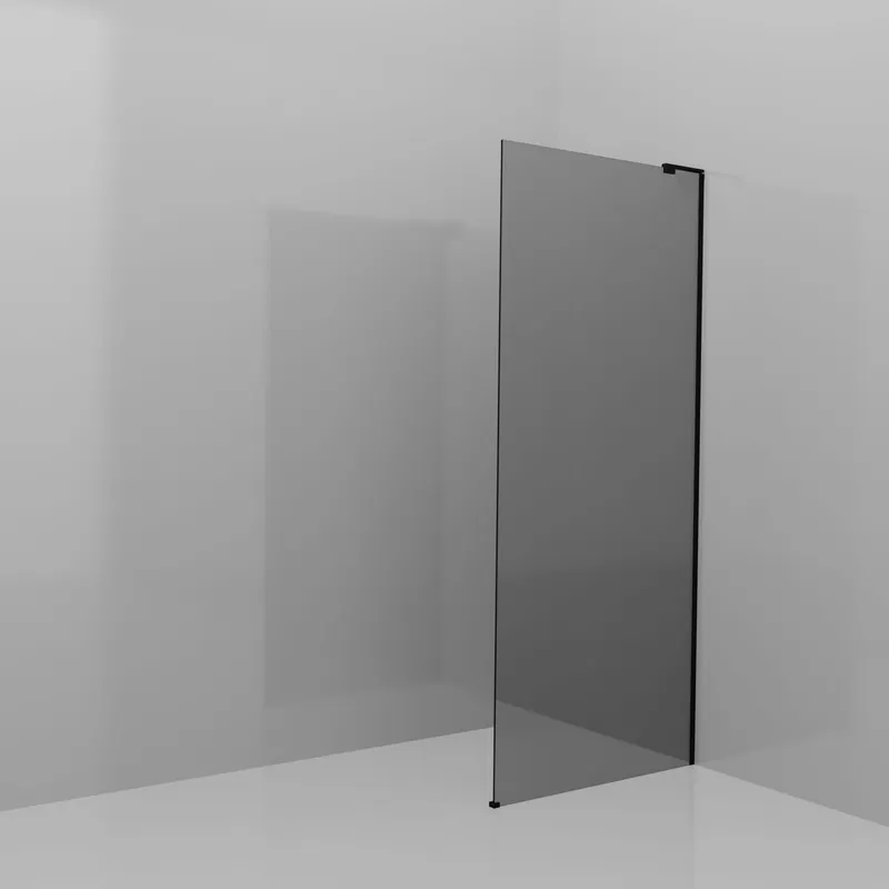 Balmani Modular douche à l‘italienne 90 x 200 cm, Miroir Reflex, avec coating, Profil Noir mat avec L-Shape