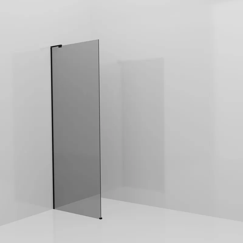 Balmani Modular douche à l‘italienne 80 x 200 cm, Miroir Reflex, avec coating, Profil Noir mat avec L-Shape