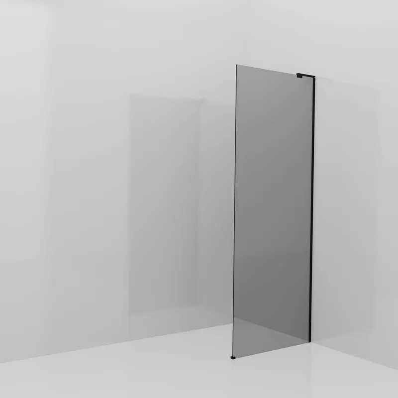 Balmani Modular douche à l‘italienne 80 x 200 cm, Miroir Reflex, avec coating, Profil Noir mat avec L-Shape