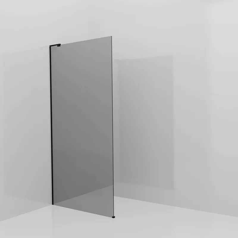 Balmani Modular douche à l‘italienne 100 x 200 cm, Miroir Reflex, avec coating, Profil Noir mat avec L-Shape