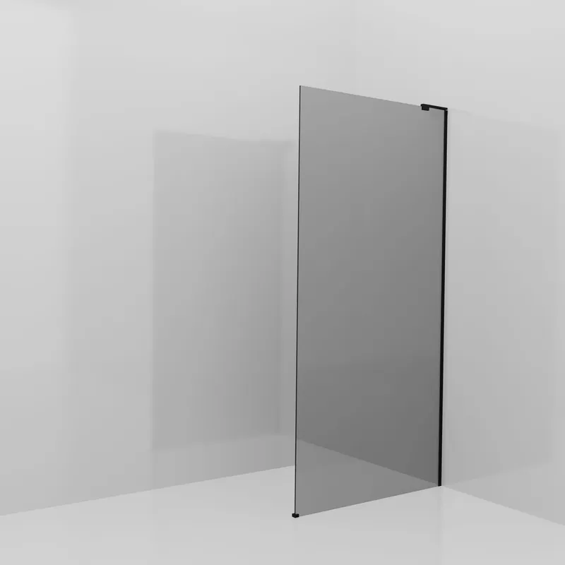 Balmani Modular douche à l‘italienne 100 x 200 cm, Miroir Reflex, avec coating, Profil Noir mat avec L-Shape