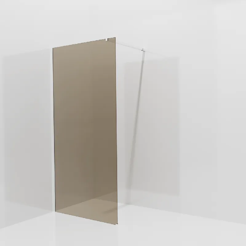 Balmani Modular douche à l‘italienne 100 x 200 cm, Verre bronze, avec coating, Profil Chrome brillant