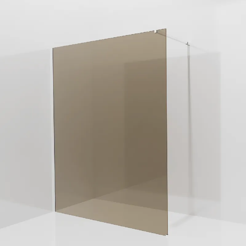 Balmani Modular douche à l‘italienne 160 x 200 cm, Verre bronze, avec coating, Profil Chrome brillant