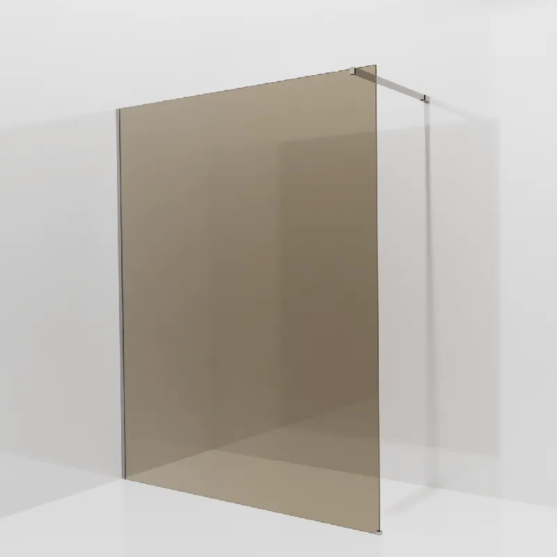 Balmani Modular douche à l‘italienne 160 x 200 cm, Verre bronze, avec coating, Profil Brushed Inox