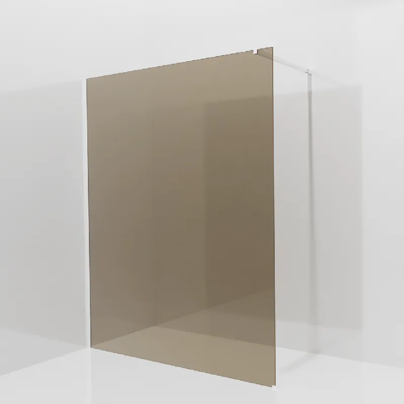 Balmani Modular douche à l‘italienne 160 x 200 cm, Verre bronze, avec coating, Profil Blanc mat
