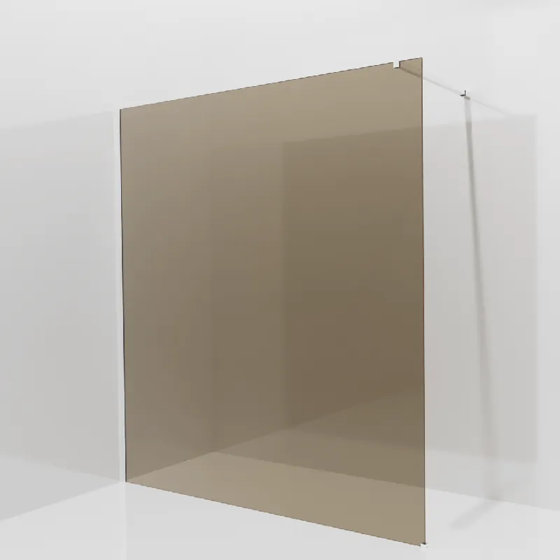 Balmani Modular douche à l‘italienne 180 x 200 cm, Verre bronze, avec coating, Profil Chrome brillant