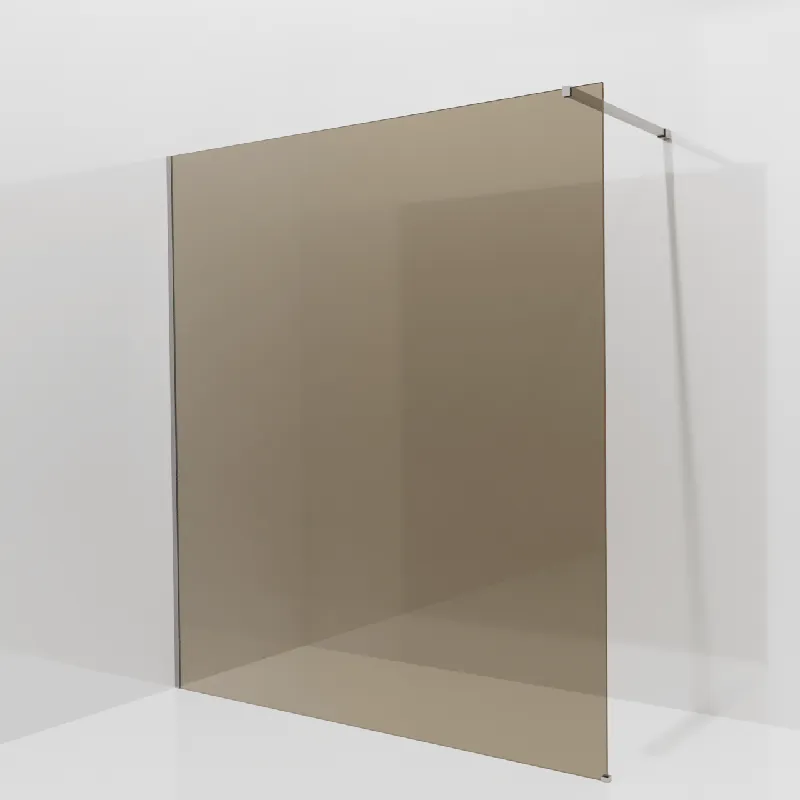Balmani Modular douche à l‘italienne 180 x 200 cm, Verre bronze, avec coating, Profil Brushed Inox