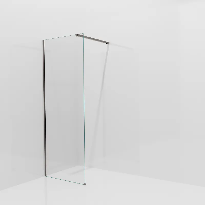 Balmani Modular douche à l‘italienne 80 x 200 cm, Verre transparent, avec coating, Profil Brushed GunMetal