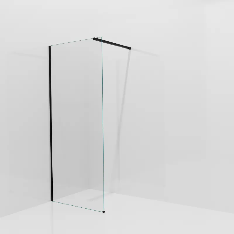 Balmani Modular douche à l‘italienne 90 x 200 cm, Verre transparent, avec coating, Profil Noir mat