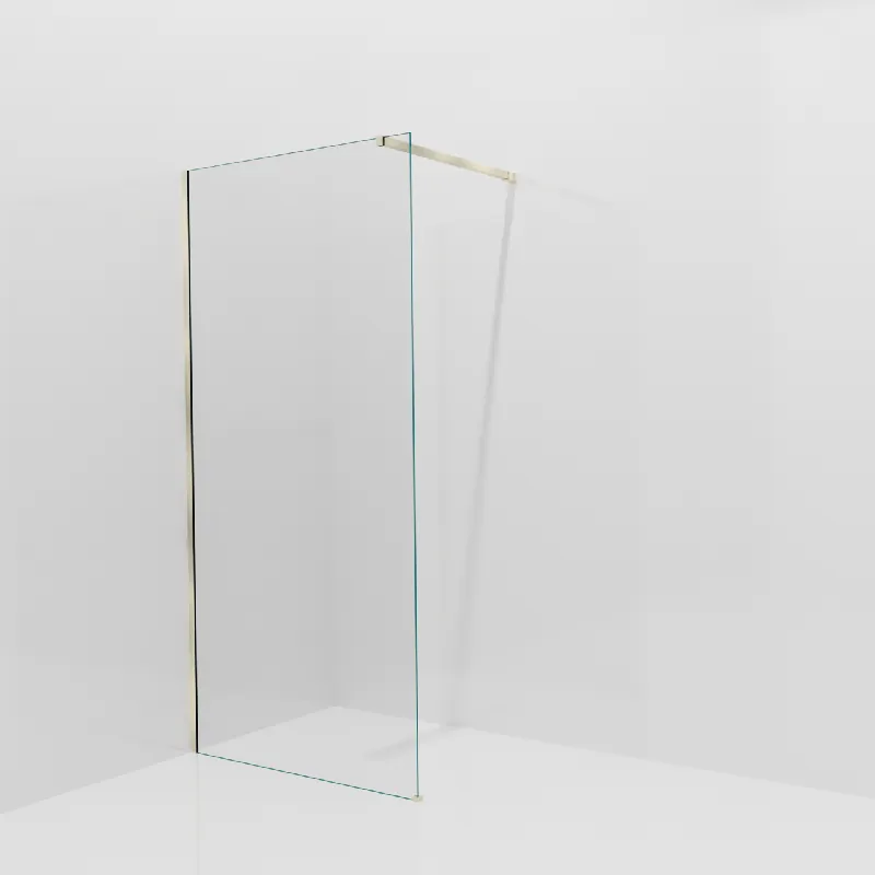 Balmani Modular douche à l‘italienne 100 x 200 cm, Verre transparent, avec coating, Profil Brushed Champagne Gold