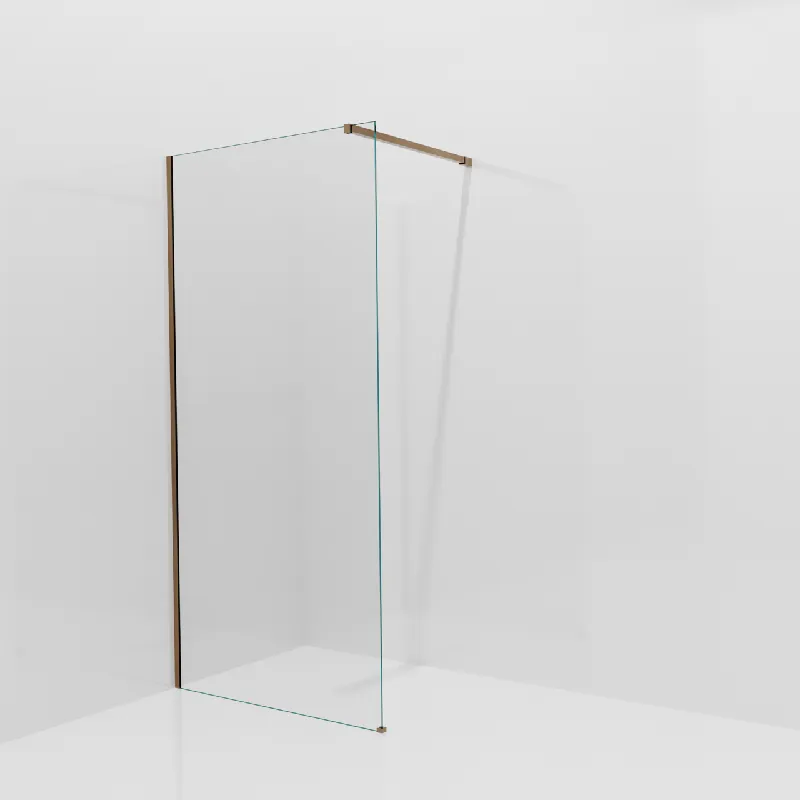 Balmani Modular douche à l‘italienne 100 x 200 cm, Verre transparent, avec coating, Profil Brushed Rosegold